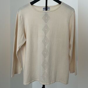 ✨ Pendleton Silk-Blend Sweater – XL – Elegant Cream Minimalist Knit